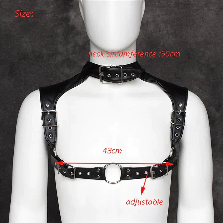 Male Bd/sm Pu Leather Bondage Men's Leather Clothes