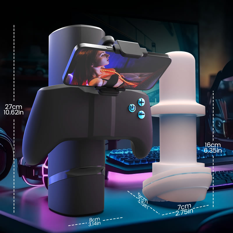 Turbo 10-Mode Explosive Thrusting Stroker – Immersive Gamepad Design with Phone Holder