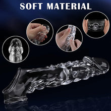 Load image into Gallery viewer, 3.6 inch Clear Reusable Penis Sleeve with Vibrator Penis Ring