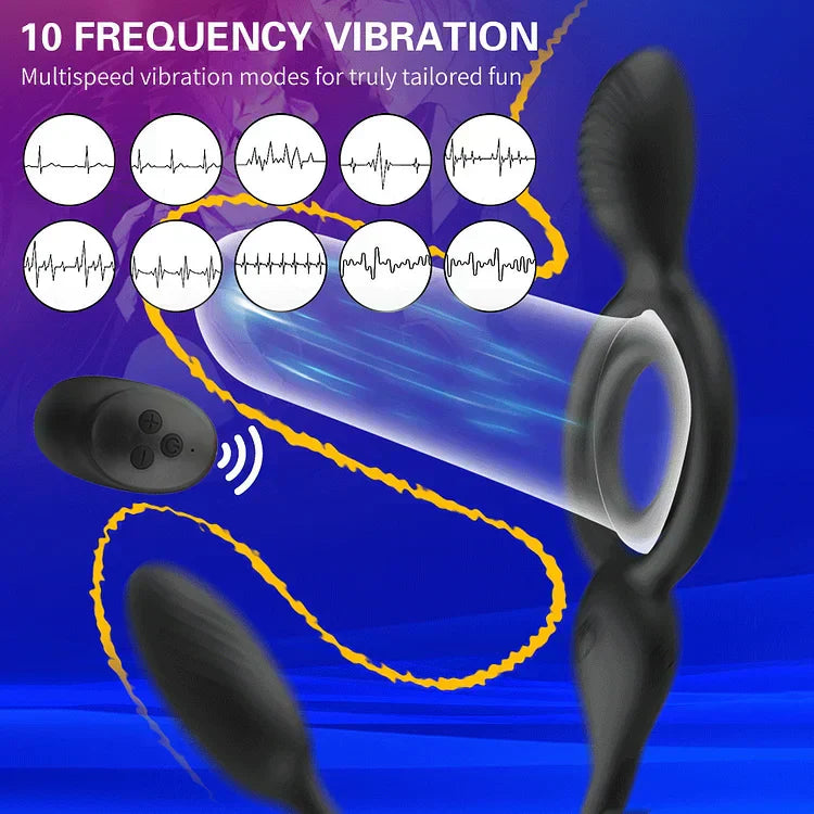 Husband And Wife Share Double Shock Male Anal Stopper Prostate Massager G-spot Vibration Sperm Locking Masturbator Adult Products